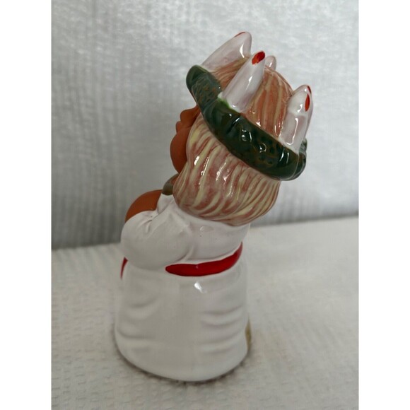 Rolf Berg Pottery, Swedish Girl/ figurine,  wearing Lucia Costume , 5.25” x 2” - Picture 5 of 6